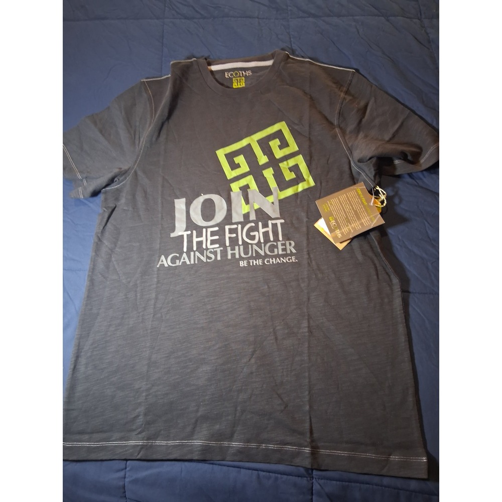 Ecoths Mens Fight Tee Phantom Gray Organic Cotton Graphic T-Shirt L D075981
